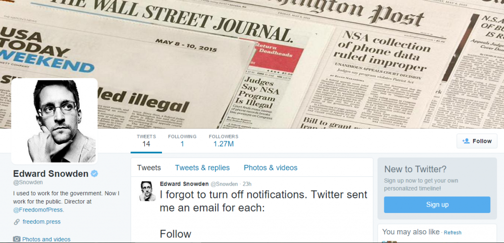 snowden twitter