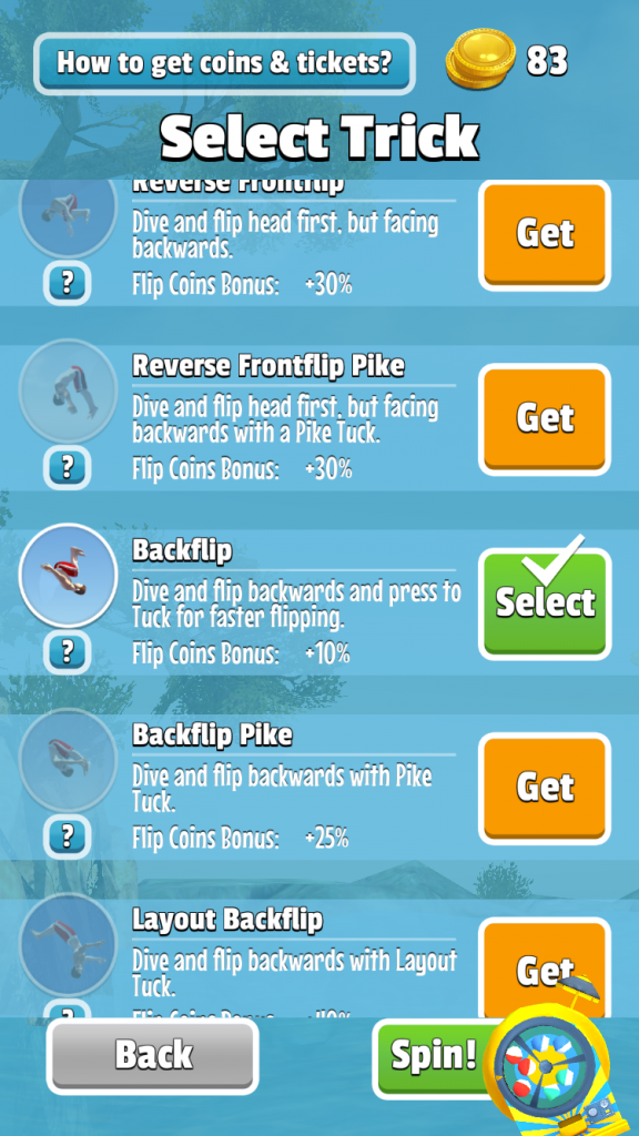 flip diving