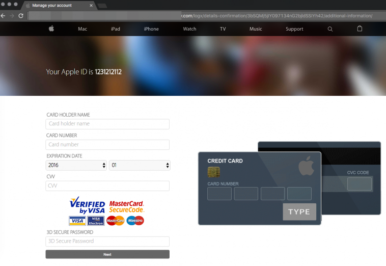 phishing apple