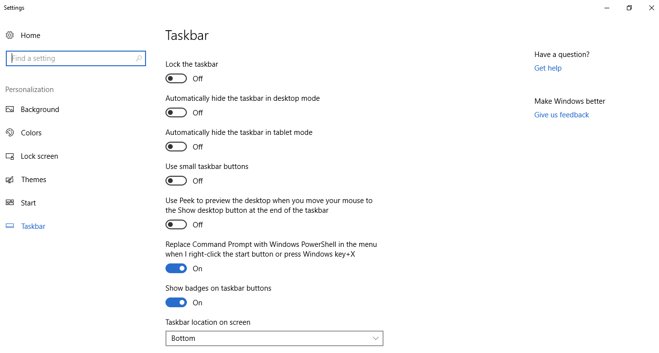 bara de activitati windows 10