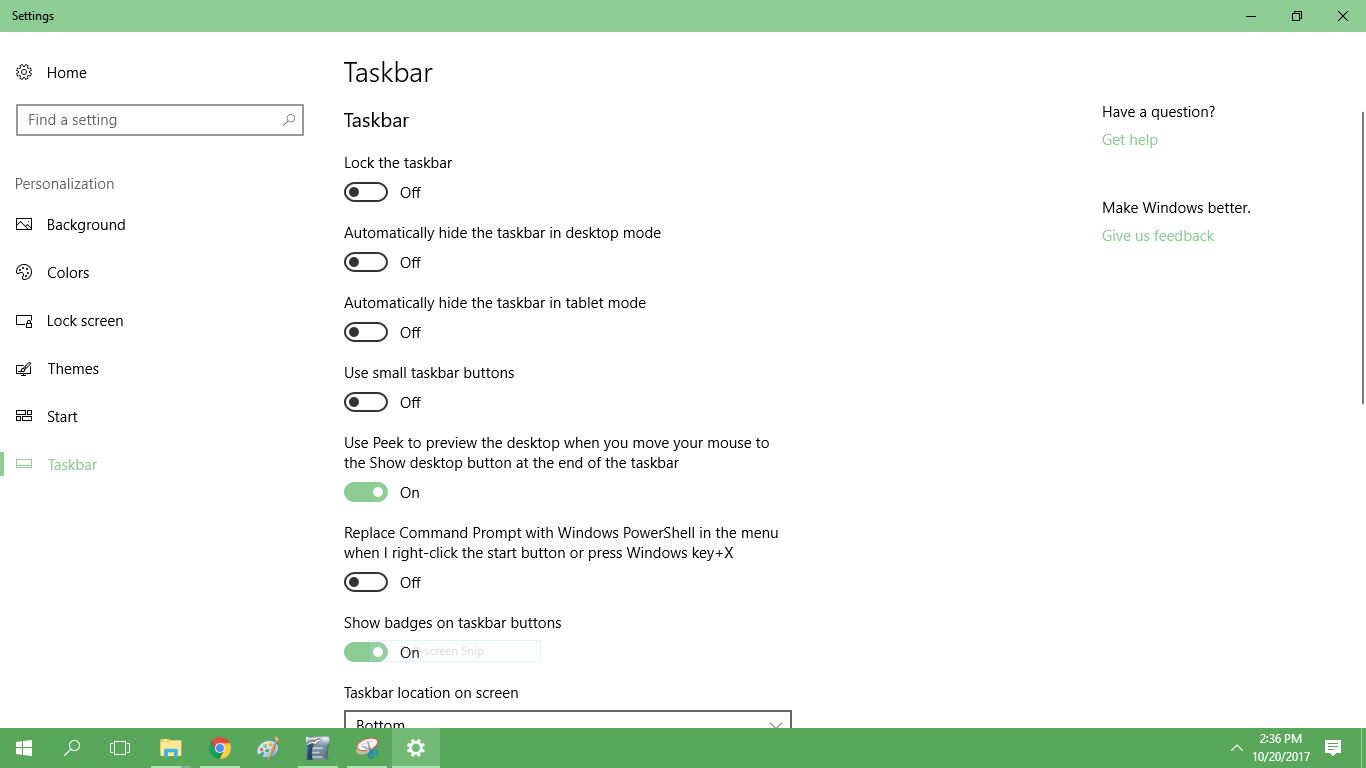 bara de activitati windows 10