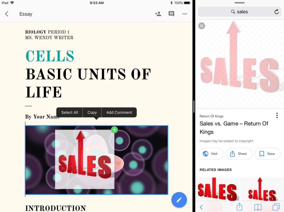 Docs, Sheets, Slides iOS 11