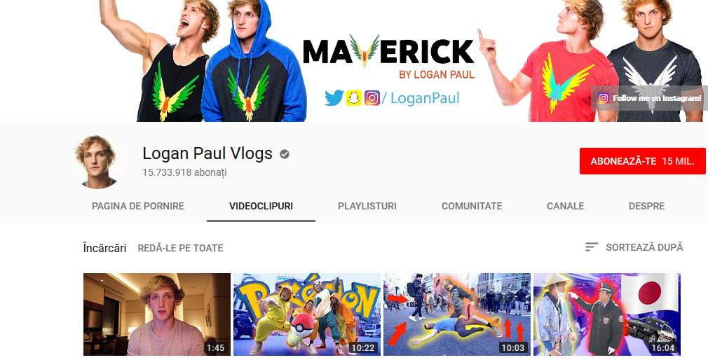 canale populare youtube