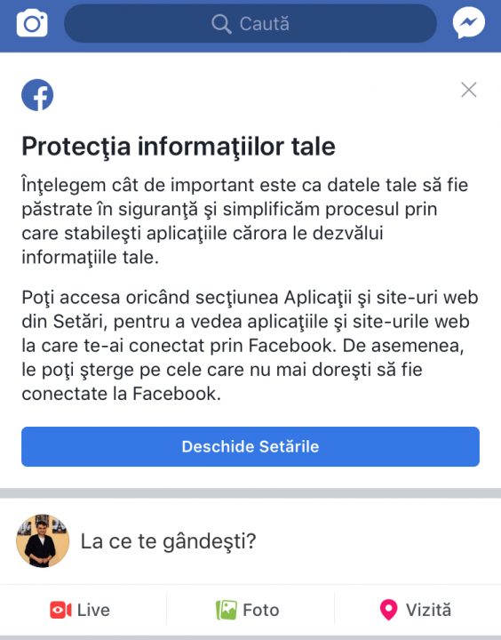 colectare date facebook