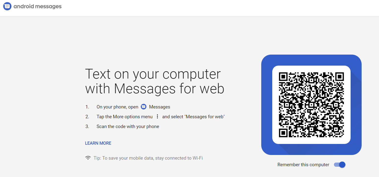 Android Messages desktop