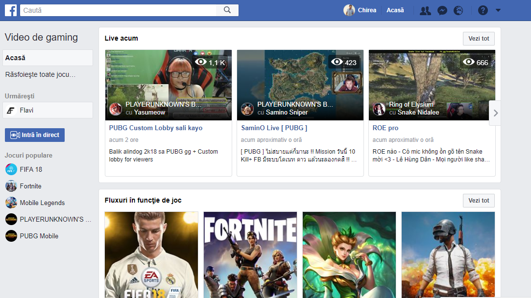 streaming jocuri facebook