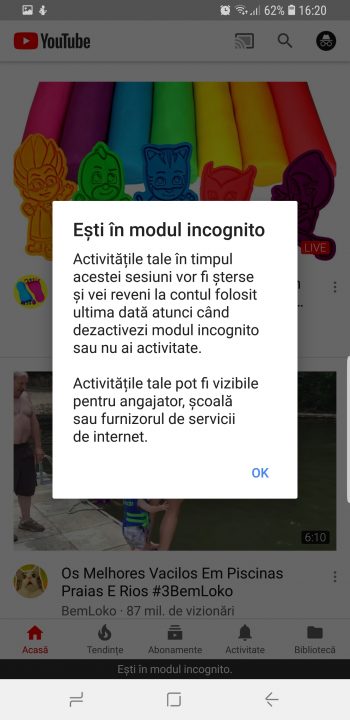 youtube incognito