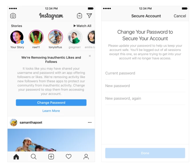 avertisment conturi false instagram