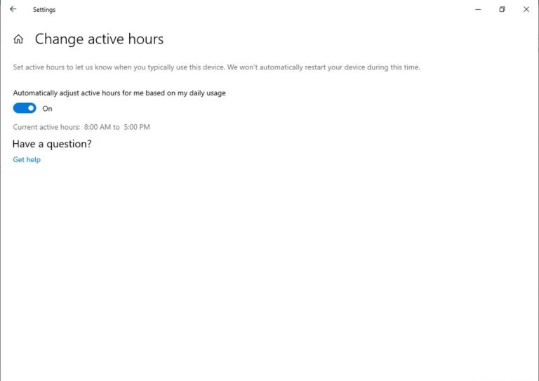 change active hours