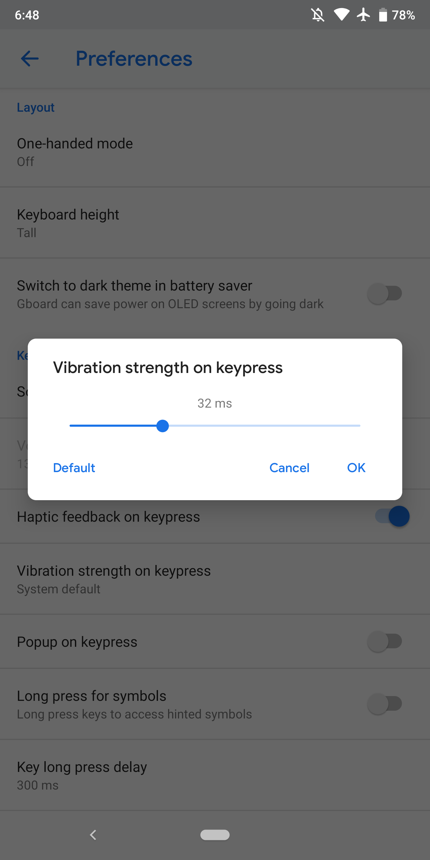 feedback haptic gboard ios