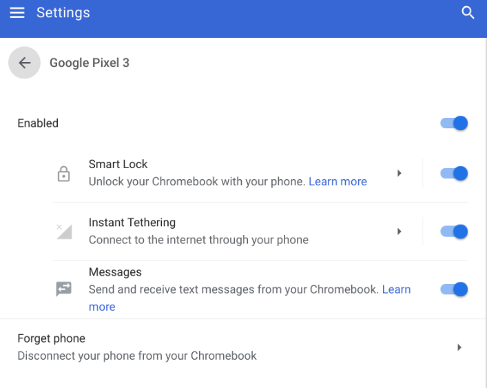 Chromebook Instant Tethering