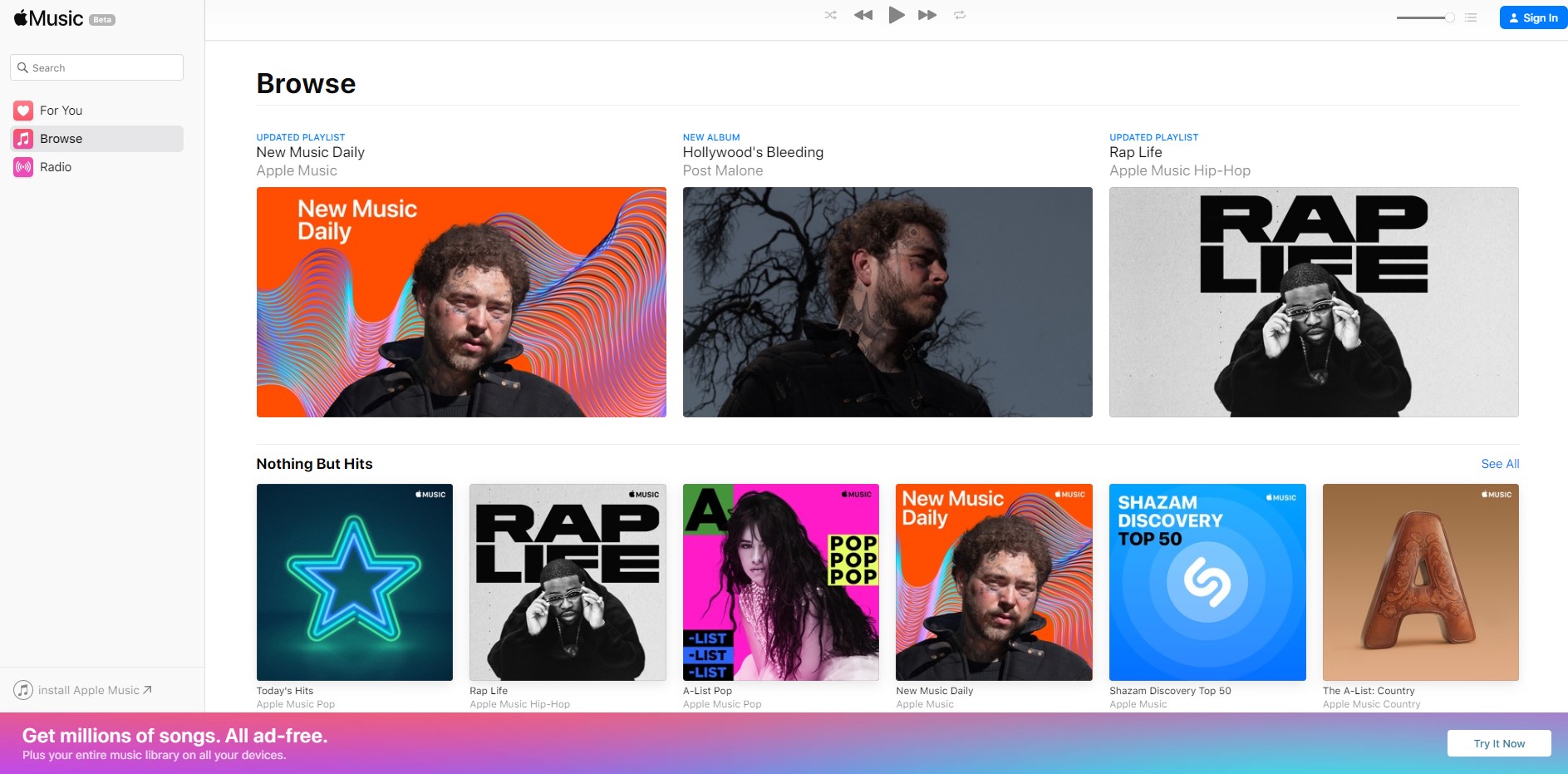 apple music broswer