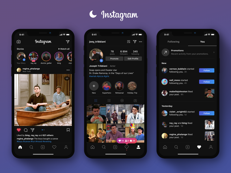 instagram dark mode
