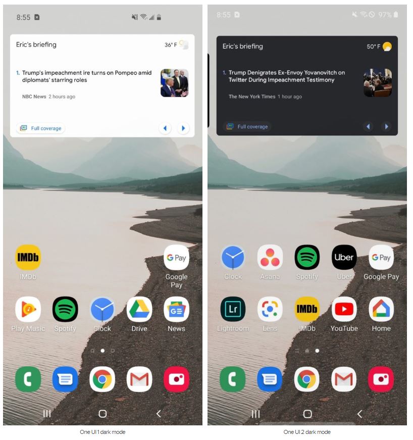 dark mode one ui 2.0