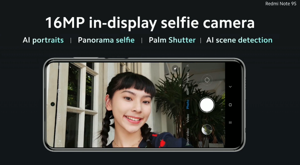 camera selfie redmi note 9s