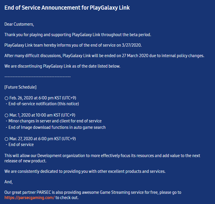 anunt inchidere playgalaxy link