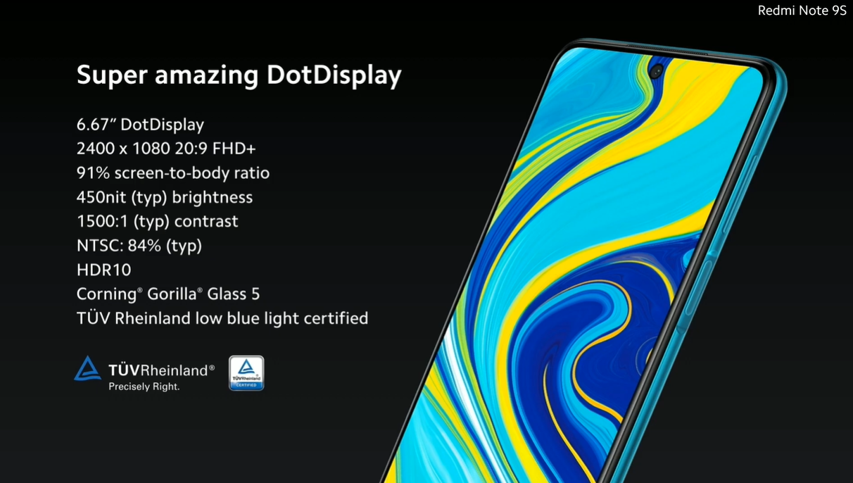 display redmi note 9s