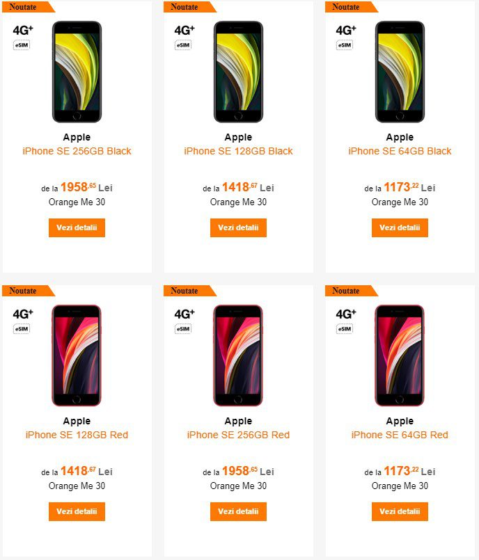 i[hone se 2020 orange romania