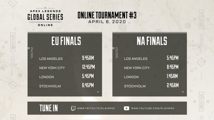 Calendar Turneu 3 Apex Legends Global Series