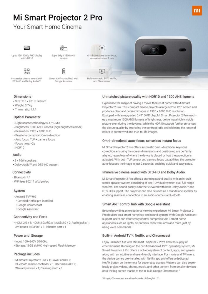 Mi Smart Projector 2 Pro