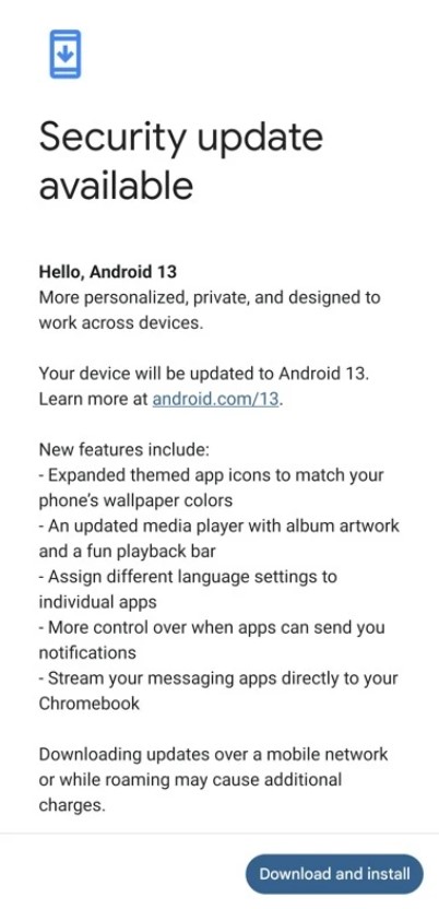android 13 pixel