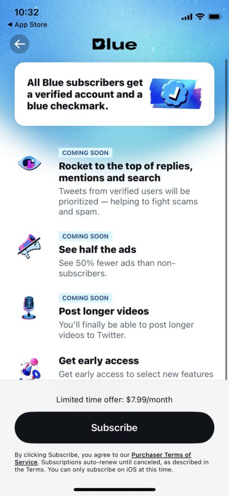 twitter blue
