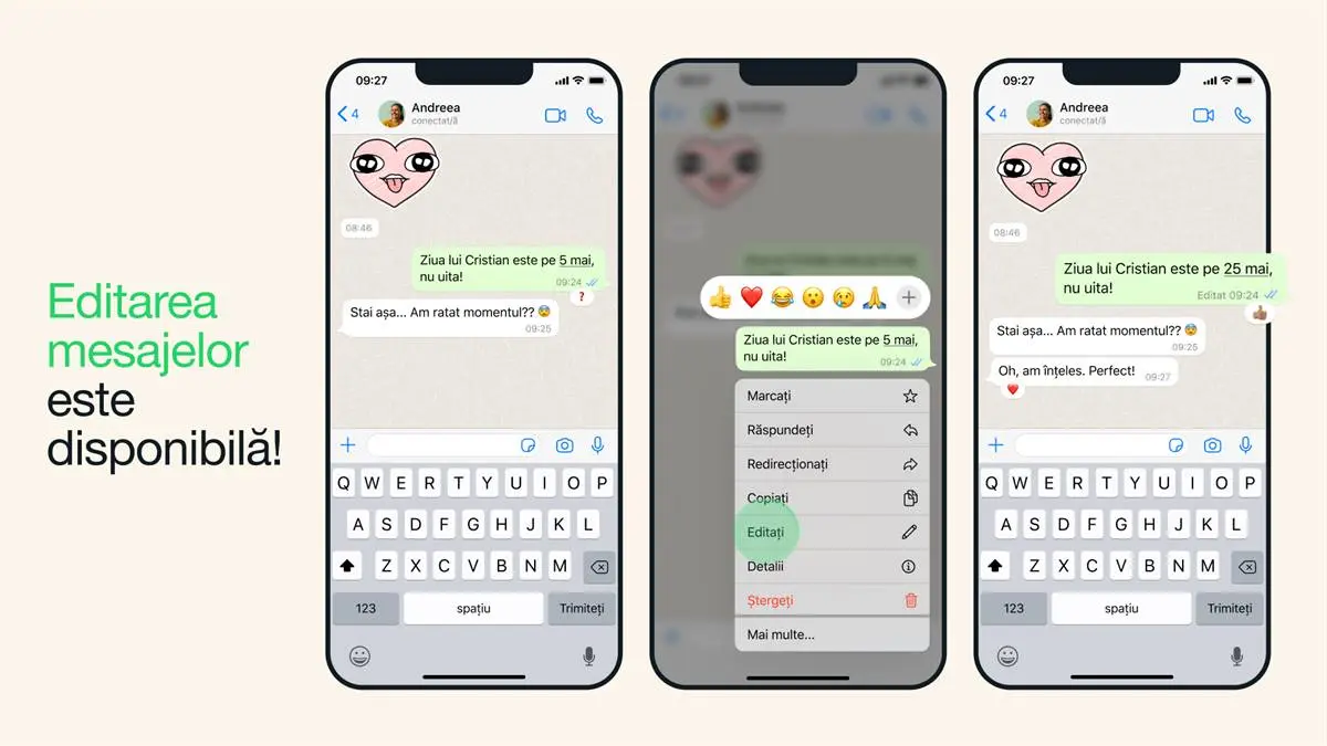 editare mesaje whatsapp