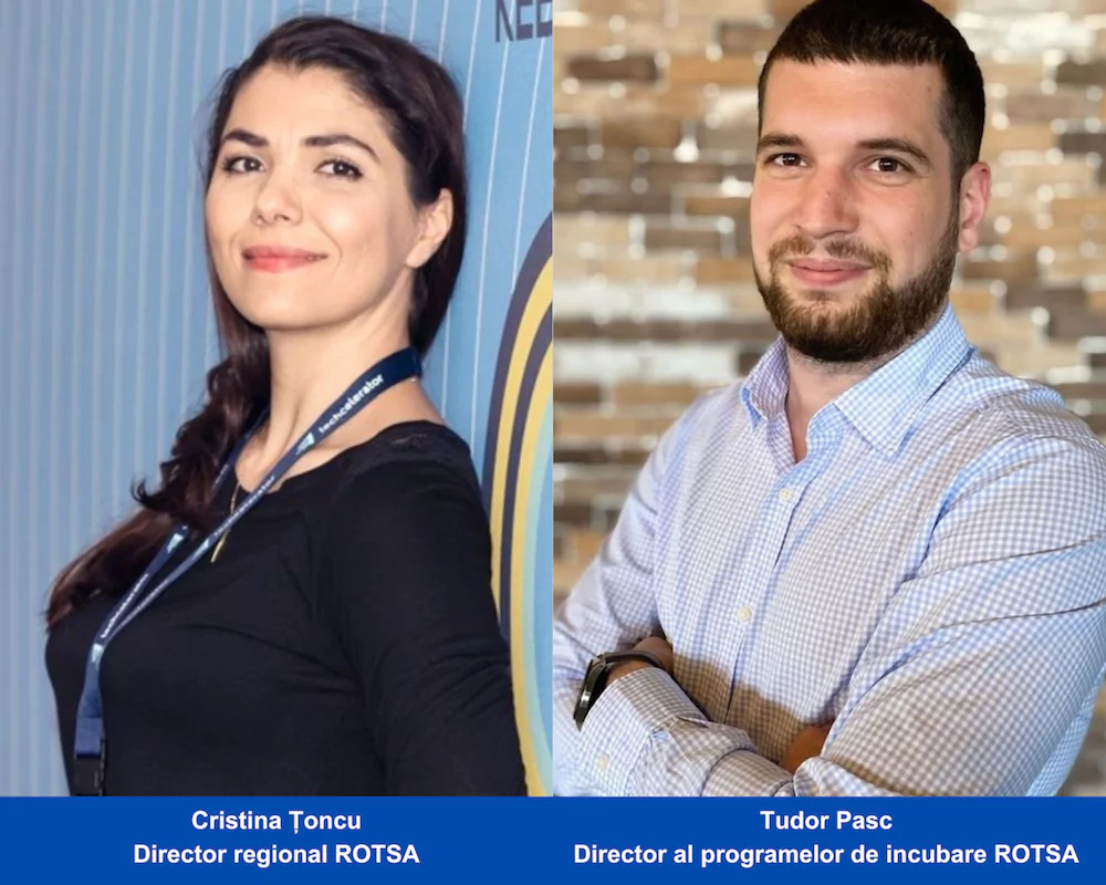 cristina toncu director regional rotsa si tudor pasc director al programelor de incubare dezvoltate de rotsa 65f1606bd7cd5