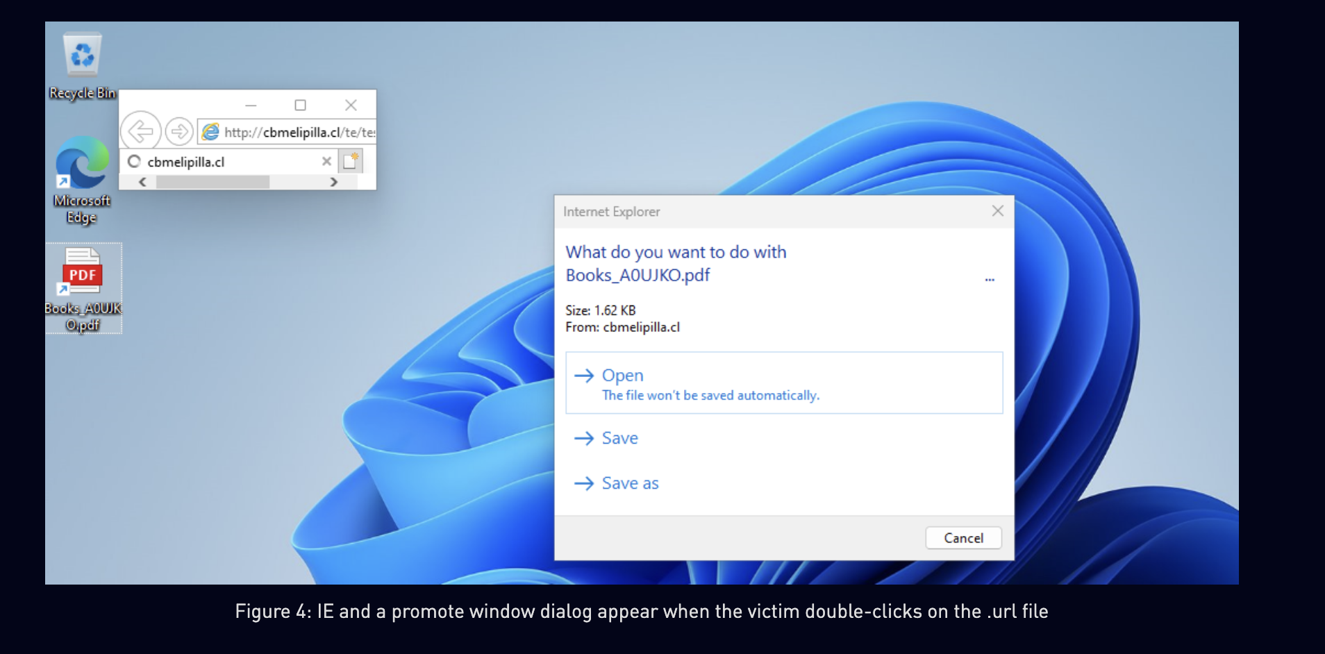 the shortcut file invoking ie uxbr