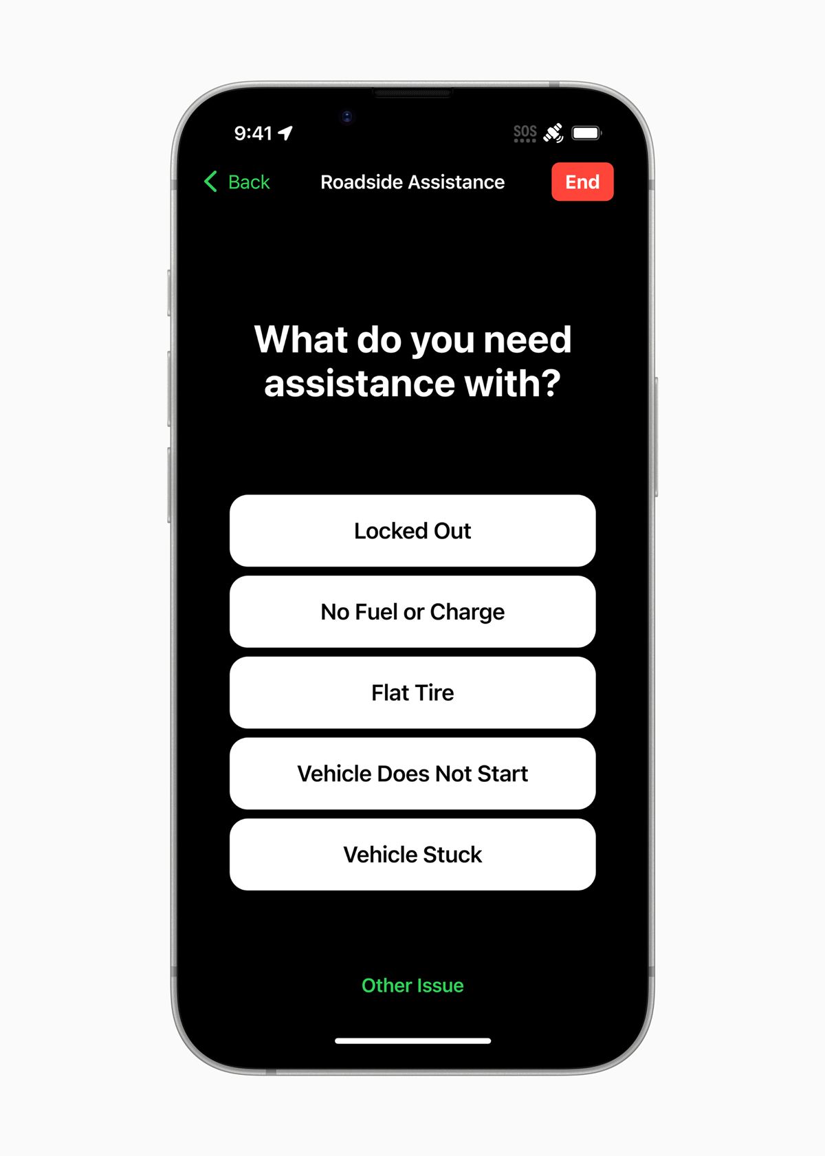apple iphone 16e roadside assistance via satellite 250219