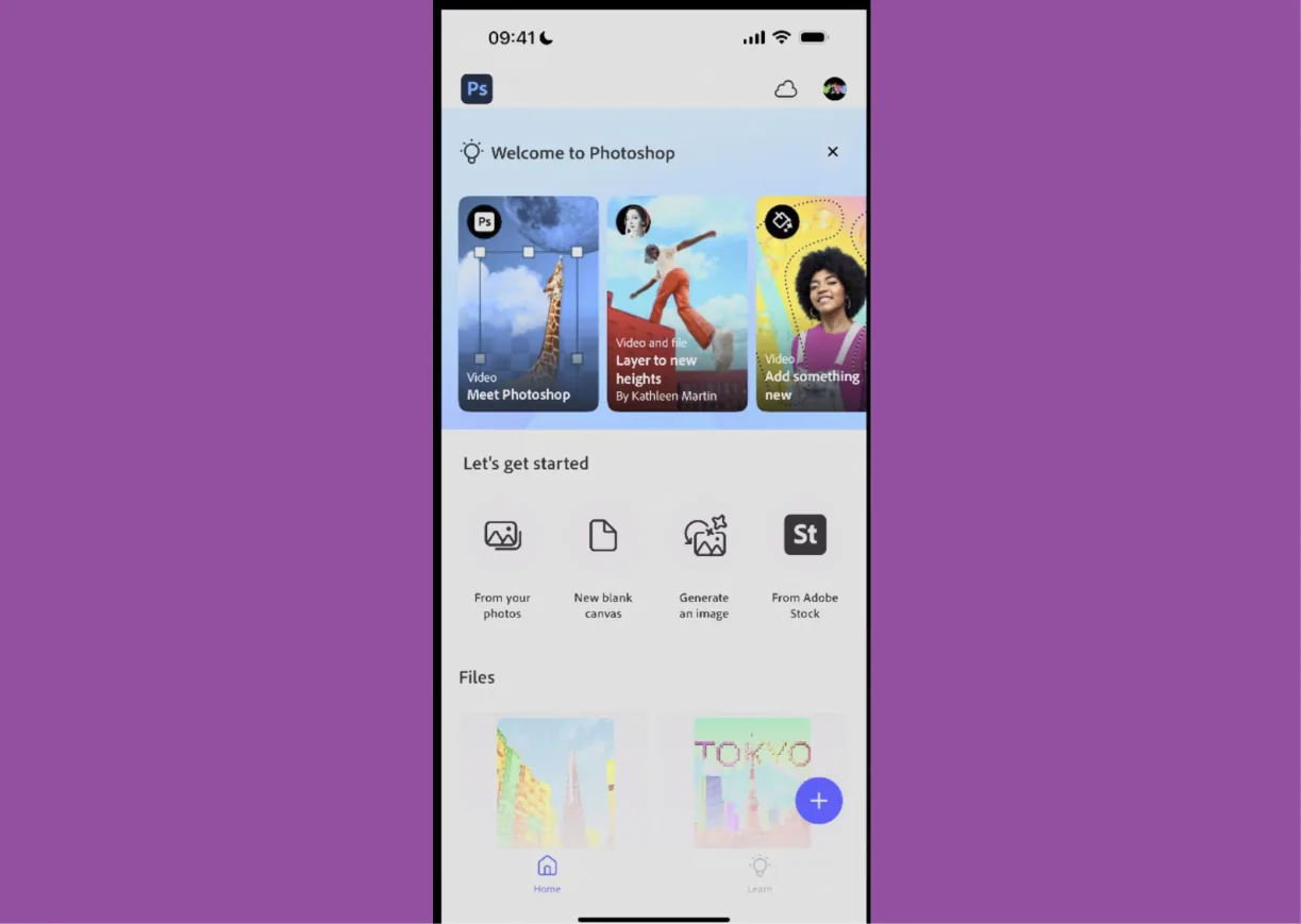 photoshop mobile home screen yv8b.1920