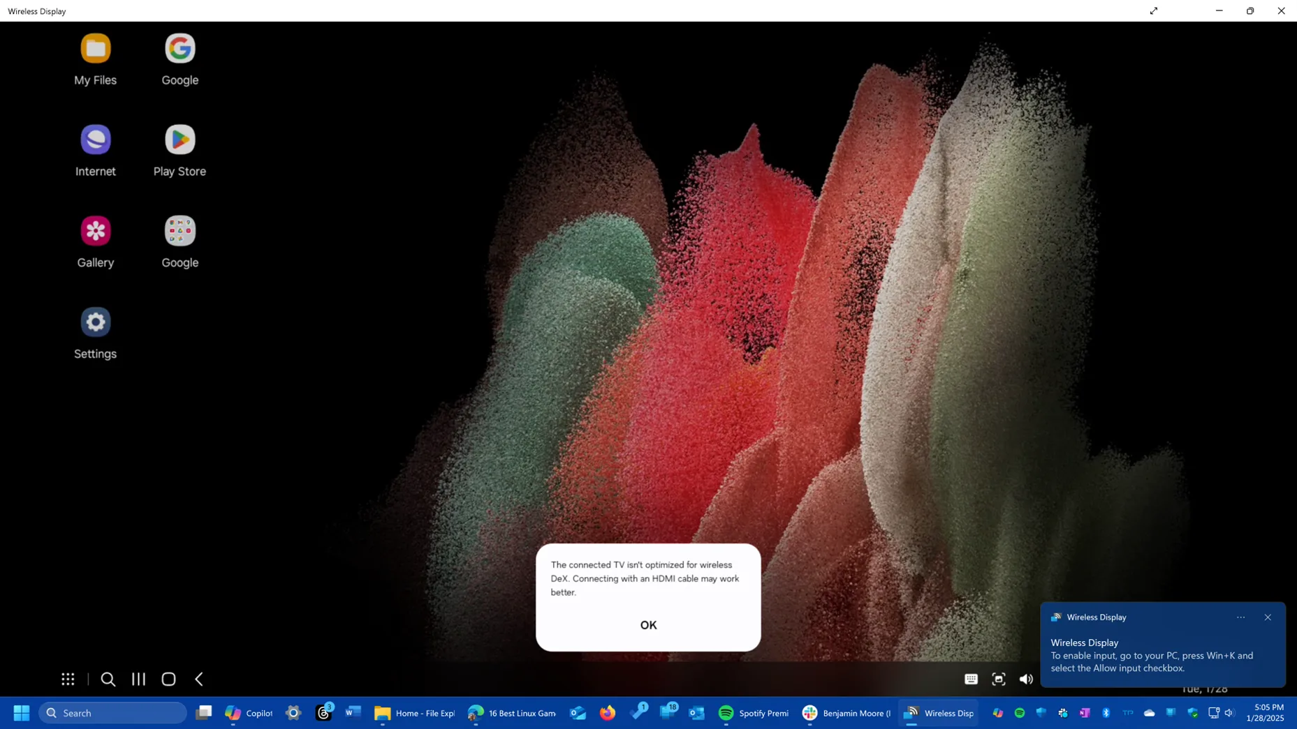 samsung dex on a pc screen et2j.1920