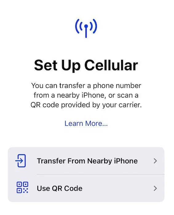 set up cellular iphone