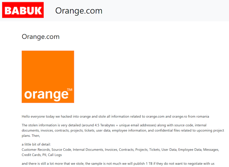 orange babuk ransomware