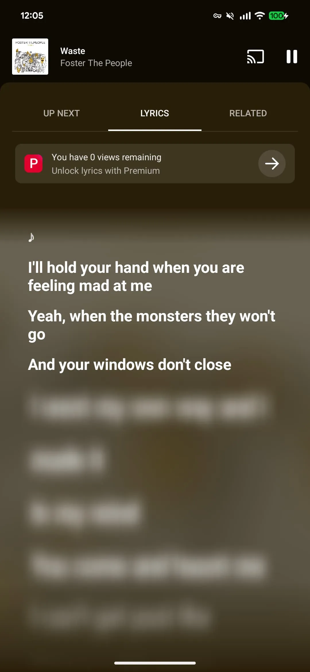 youtube music premium lyrics 2