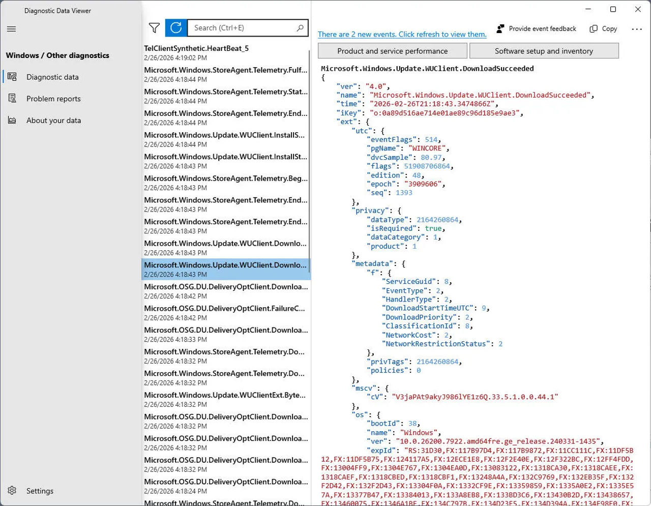 diagnostic data viewer 2026