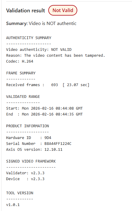 validation video image