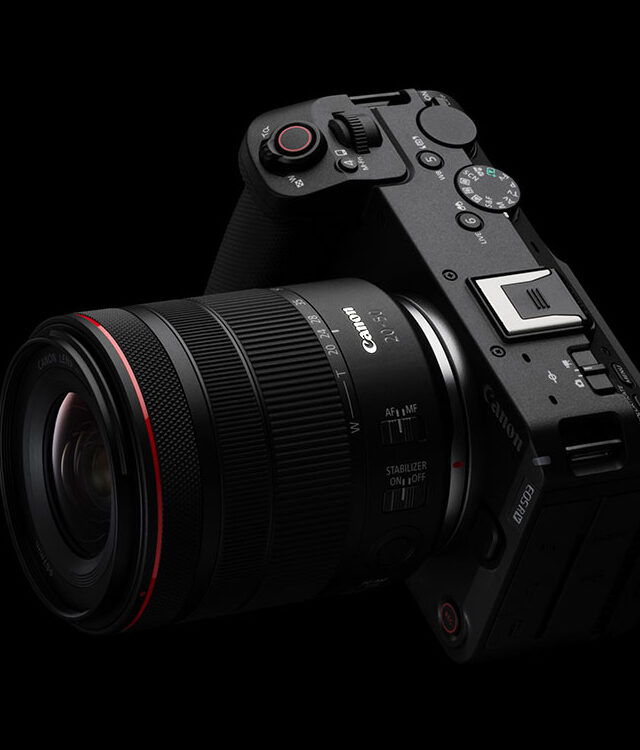 canon eos r6 v and rf 20 50 f4l is usm pz side view