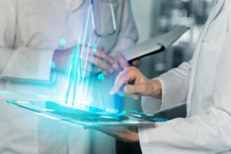 close up people wearing lab coats