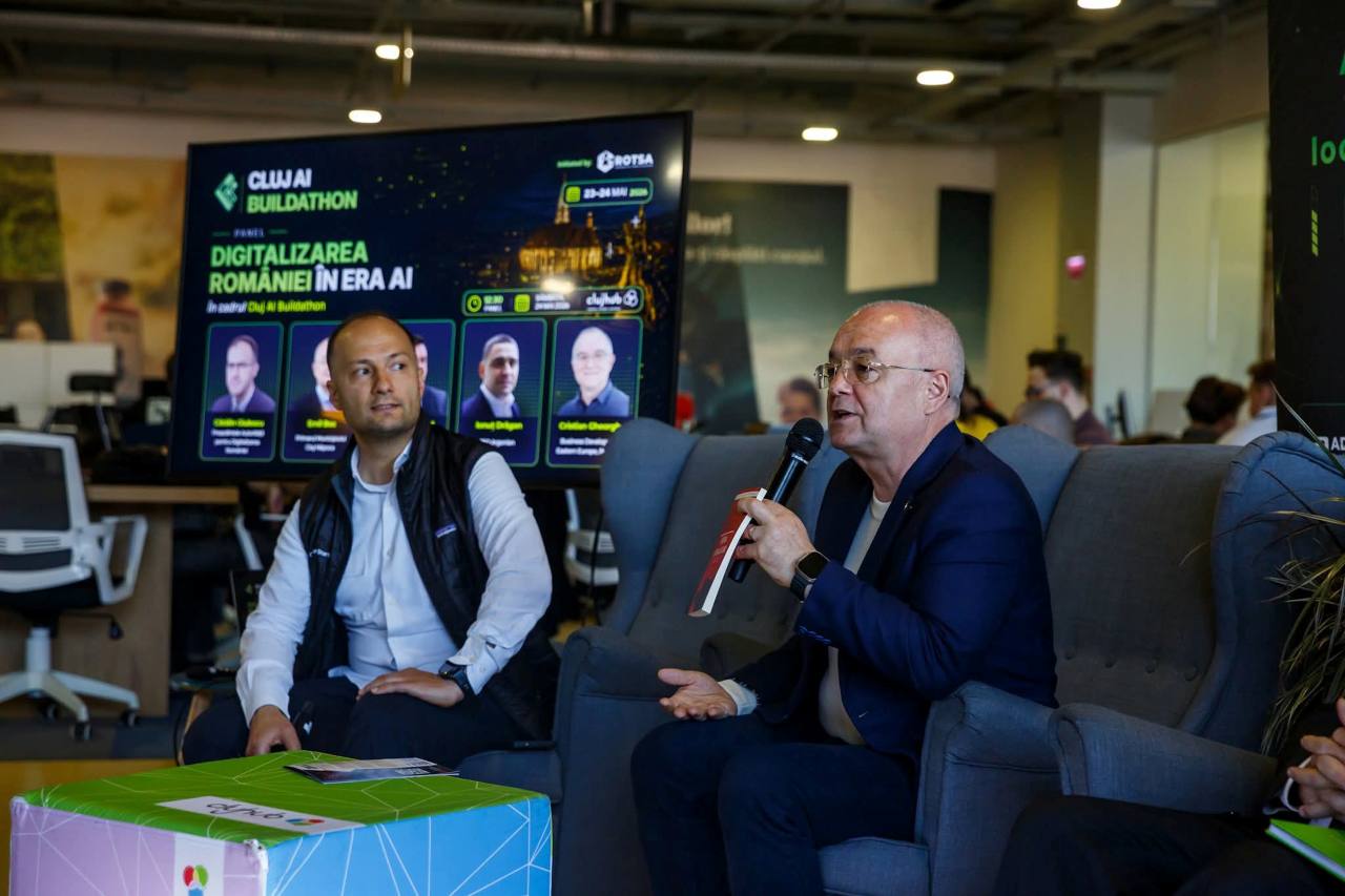 cristian dascalu, presedinte rotsa si emil boc, primarul cuj napoca. cluj ai buildathon