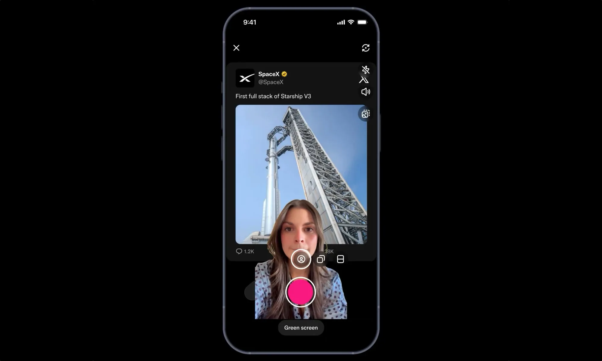 react with video open in x