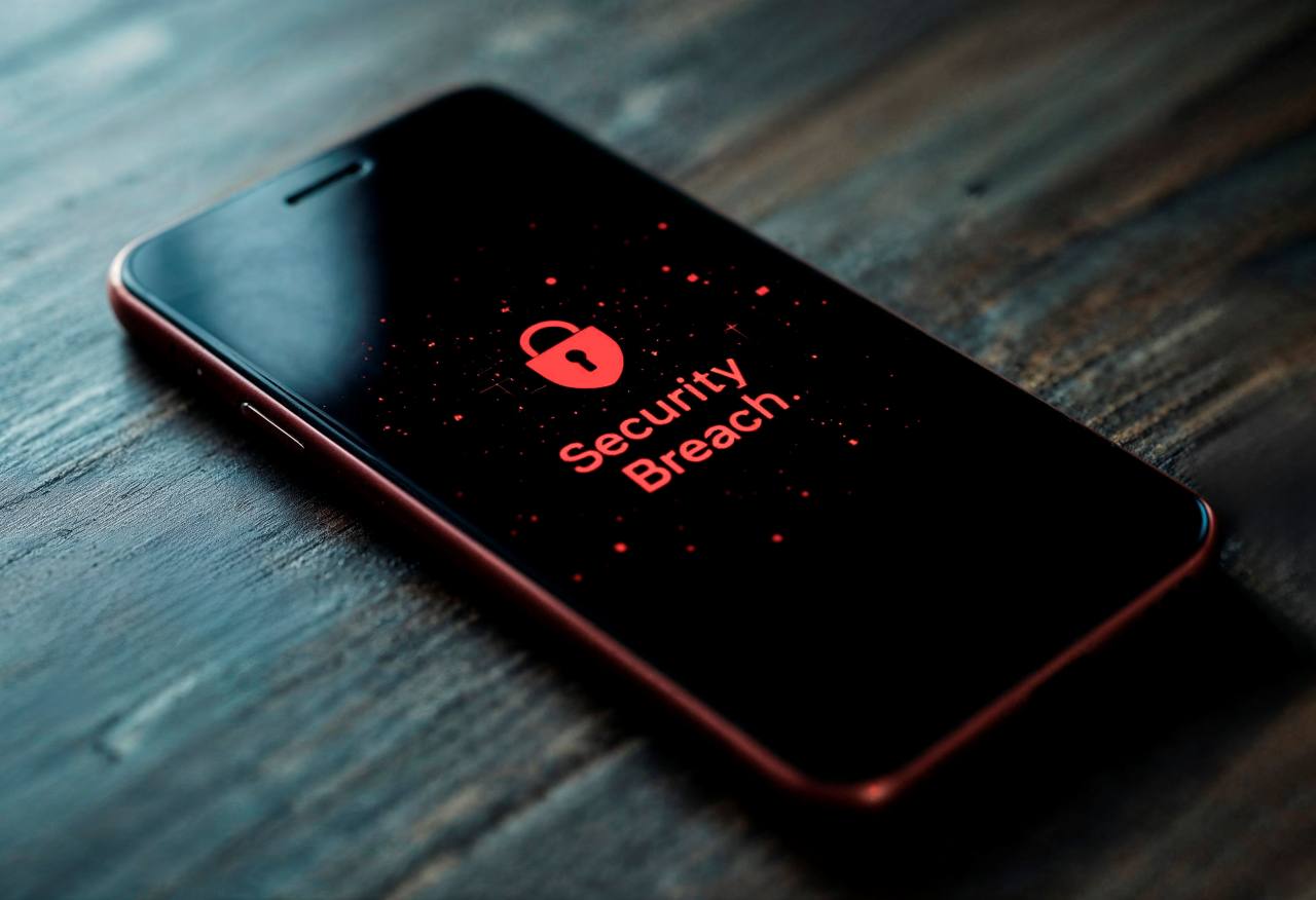 security breach alert smartphone