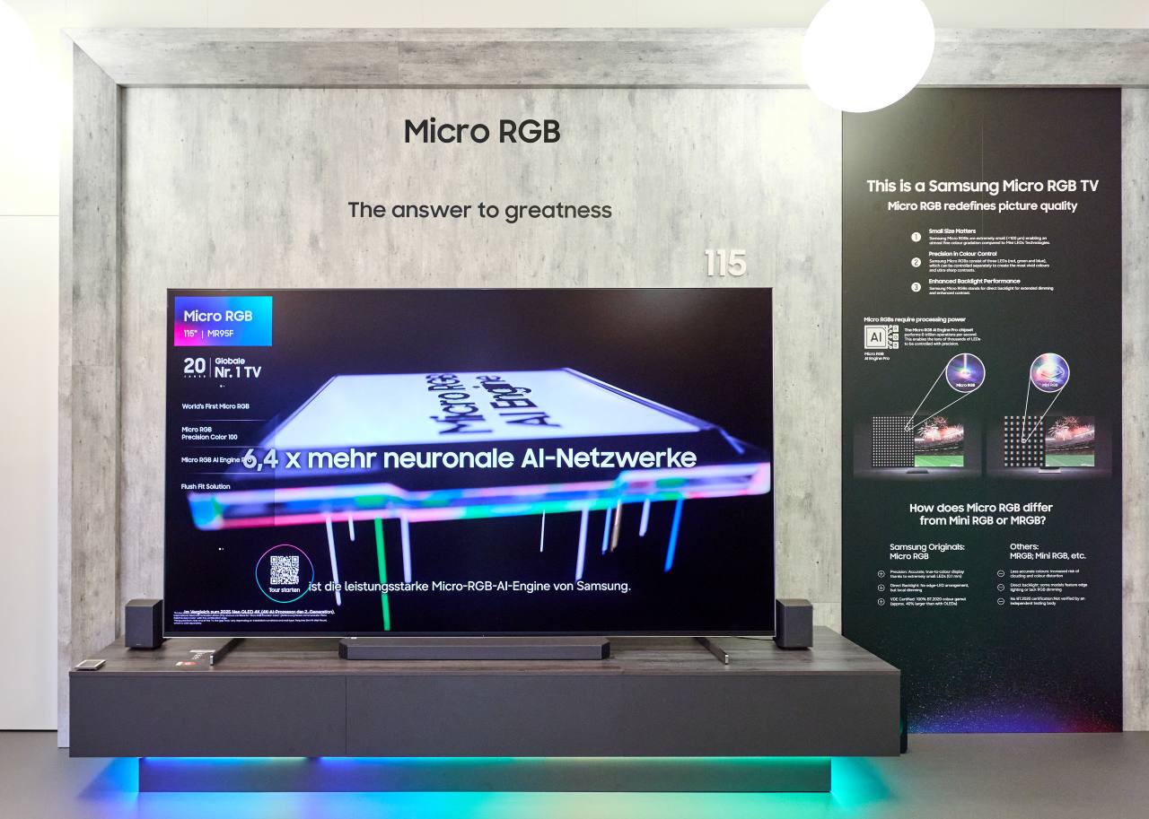 samsung micro rgb range on display at samsung connect at samsung's ifa 2026 presentation at humboldt carre on september 02, 2026 in berlin, germany. photo by sebastian reuter getty images fo